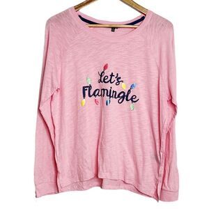 SALE Cozy Zoe Let's Flamingle Long Sleeve Pajama Top Pink Size Large